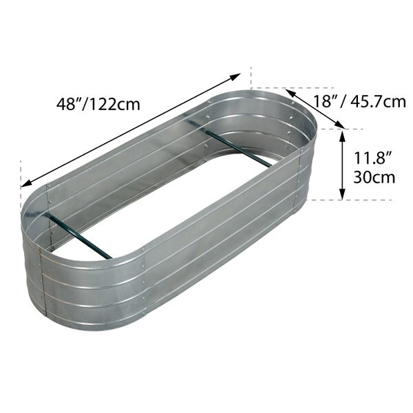 Galvanized Steel Oval Planter